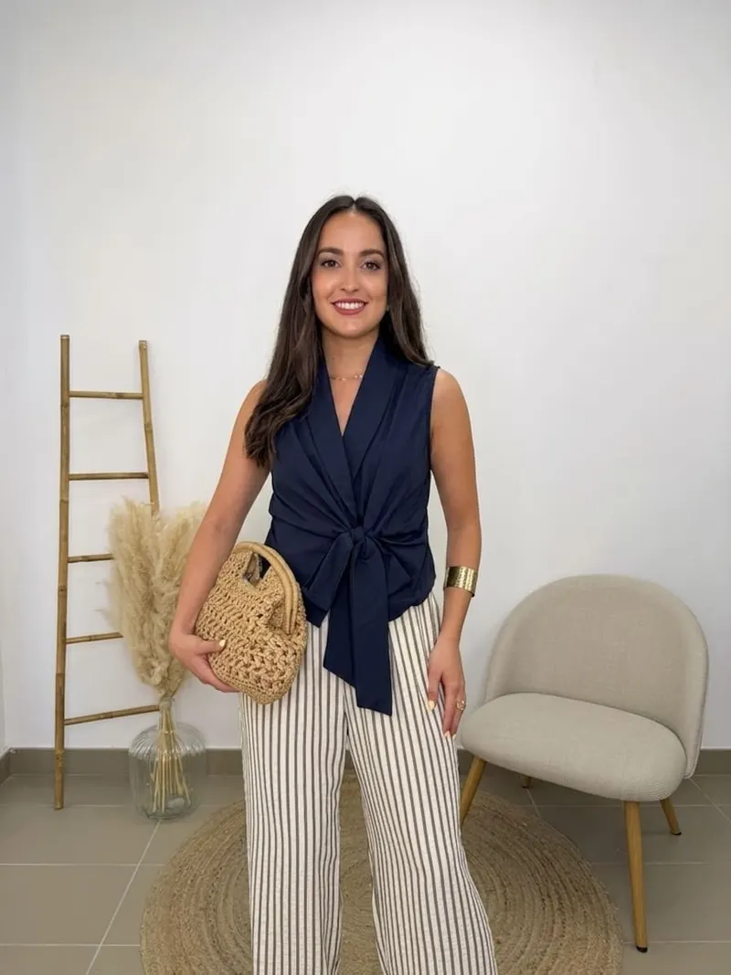 Blusa Ana azul marino